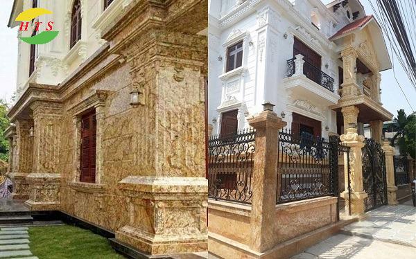 Tranh đá granite ốp cột cửa mặt tiền biệt thự cao cấp